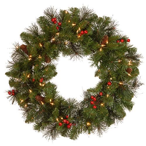 National Tree Company 24in Pre-Lit Crestwood Spruce Wreath
