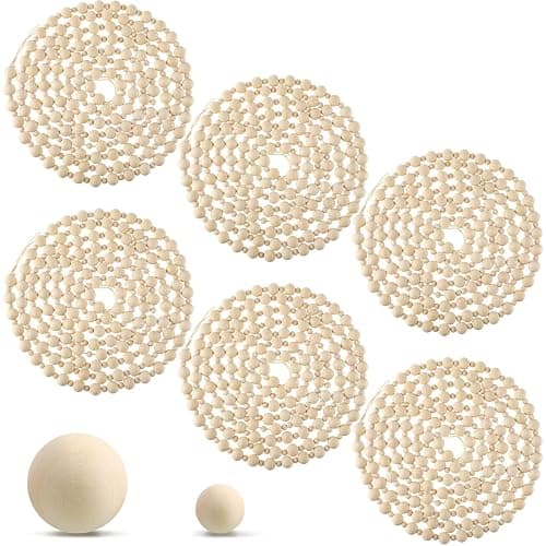 Ceenna 6 Pcs Wooden Bead Garland, 72 Feet, Natural