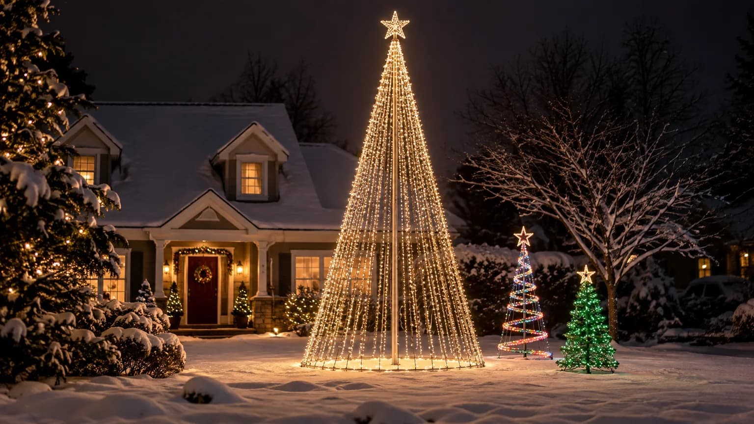 Best Giant Lighted Outdoor Christmas Trees 2026: 6 to 20 Foot Cone, Flagpole, Spiral and 3D Picks