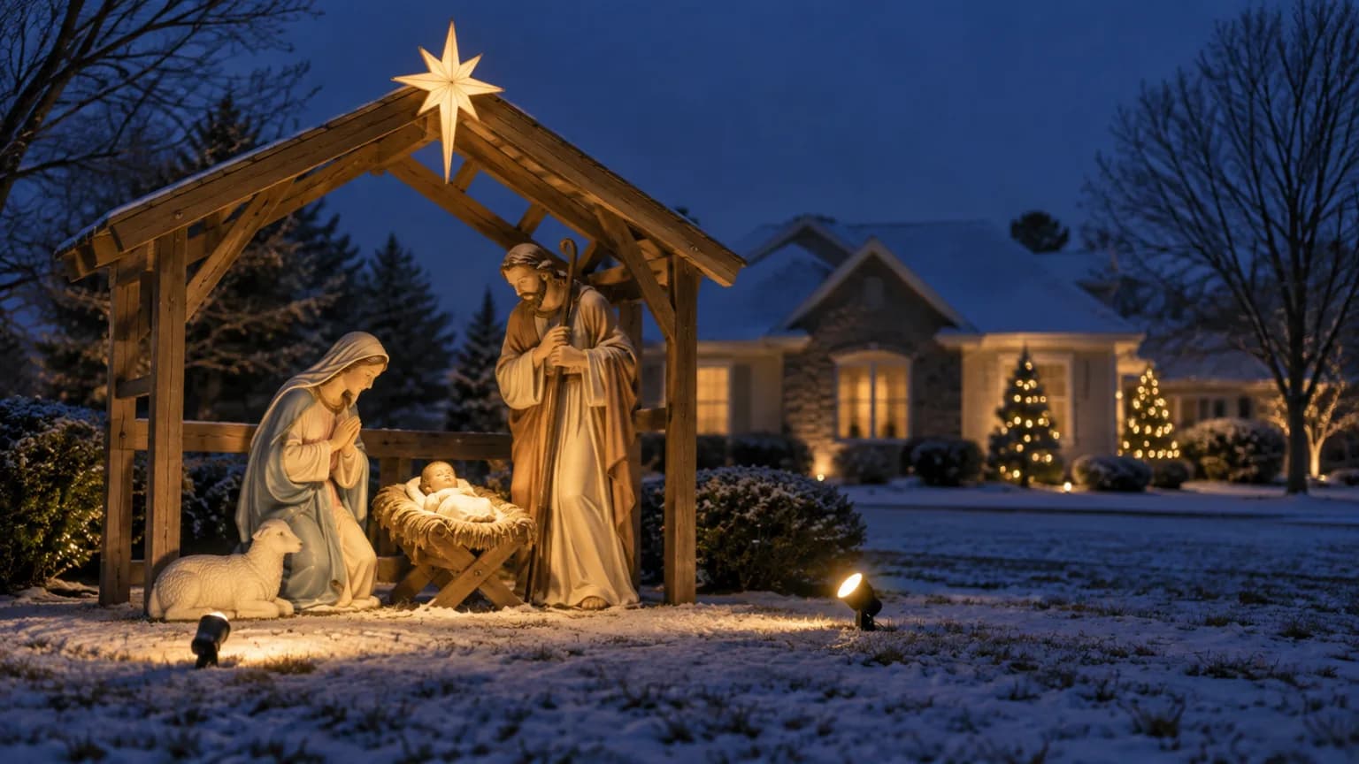 Best Outdoor Nativity Sets 2026 — Sorted by How Much Yard They Fill