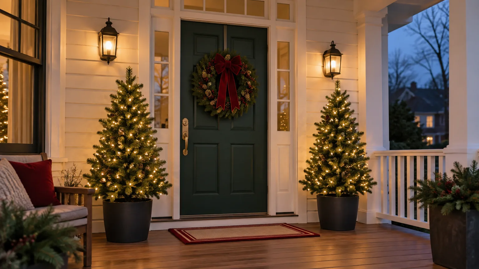 Best Pre-Lit Porch Christmas Trees 2026: Open-Porch, Flocked, Retro and Pre-Trimmed Picks