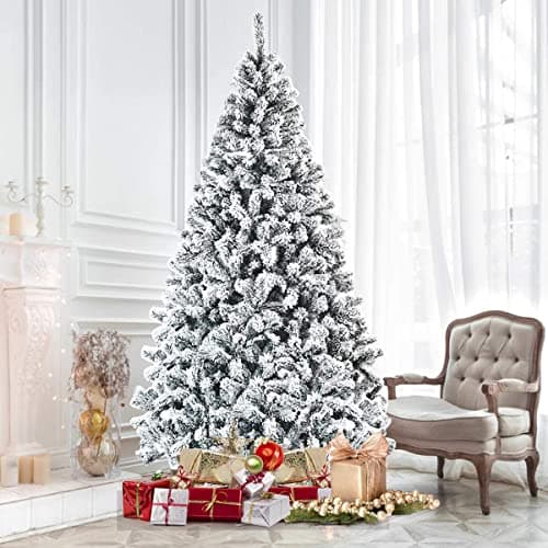 ReunionG 7.5ft Snow Flocked Christmas Tree