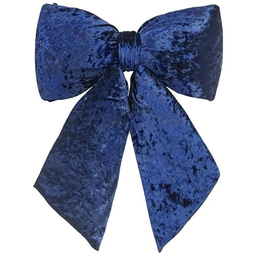 KI Store Blue Extra Large Plush Velvet Bow, 16.5 × 22 Inch