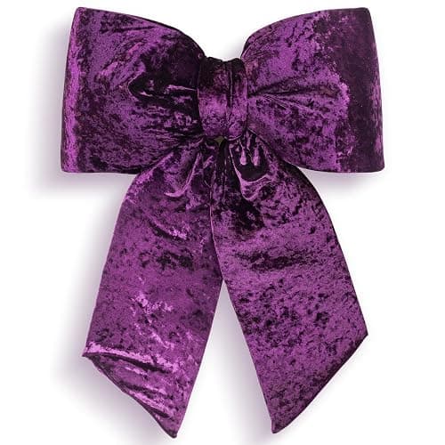 KI Store Purple Extra Large Plush Velvet Bow, 16.5 × 22 Inch